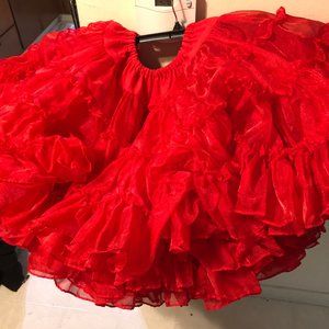 Red Vintage Square Dance Petticoat